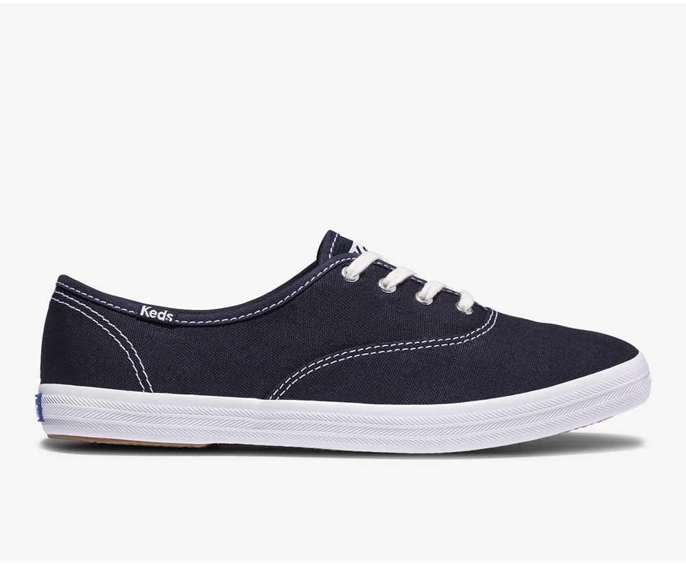 Keds Sneaker Damen Navy - Champion Organic Cotton Segeltuch - RWX-619834